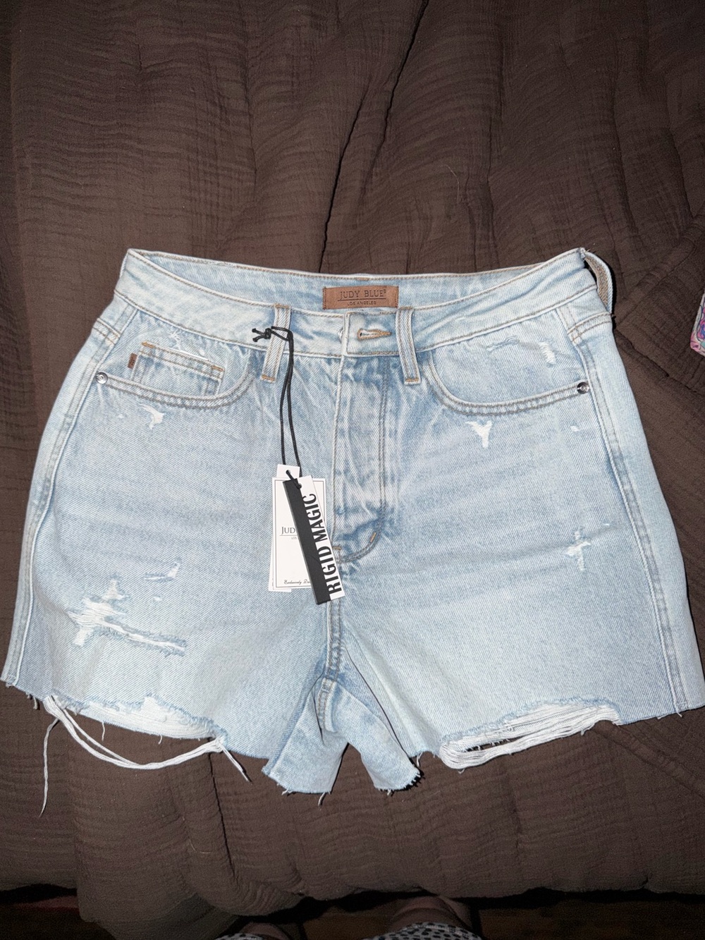 Judy Blue - Light Blue Distressed Denim Shorts